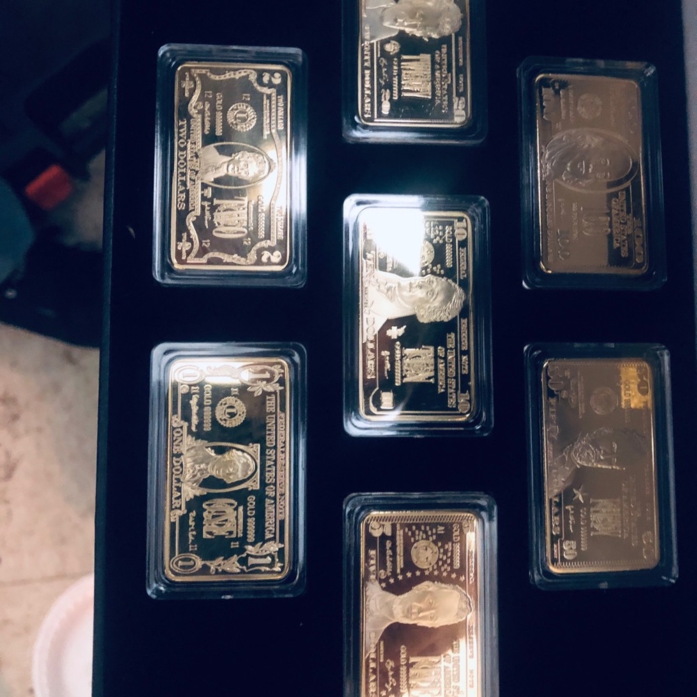 Gold bullion bars.